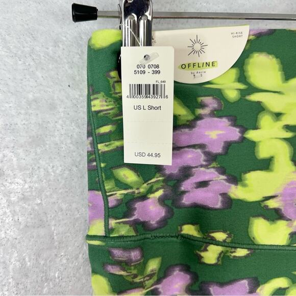 Offline By Aerie Real Me High Waisted Crossover 7/8 Leggings Size LS Floral NEW - Picture 9 of 10